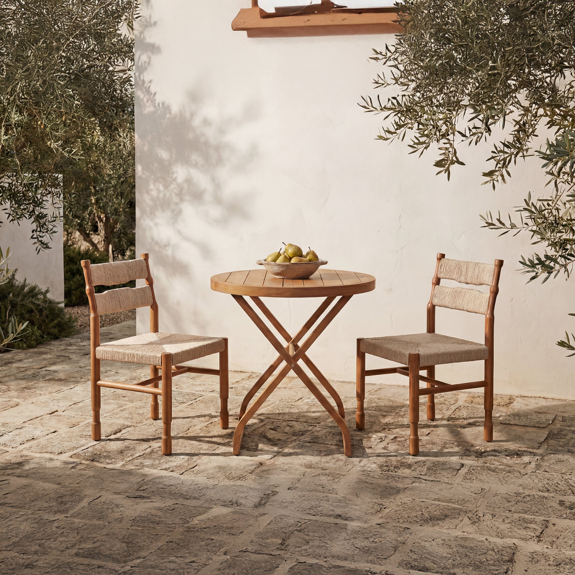 Moe's Home Raf Outdoor Dining Chair Natural - Set of Two