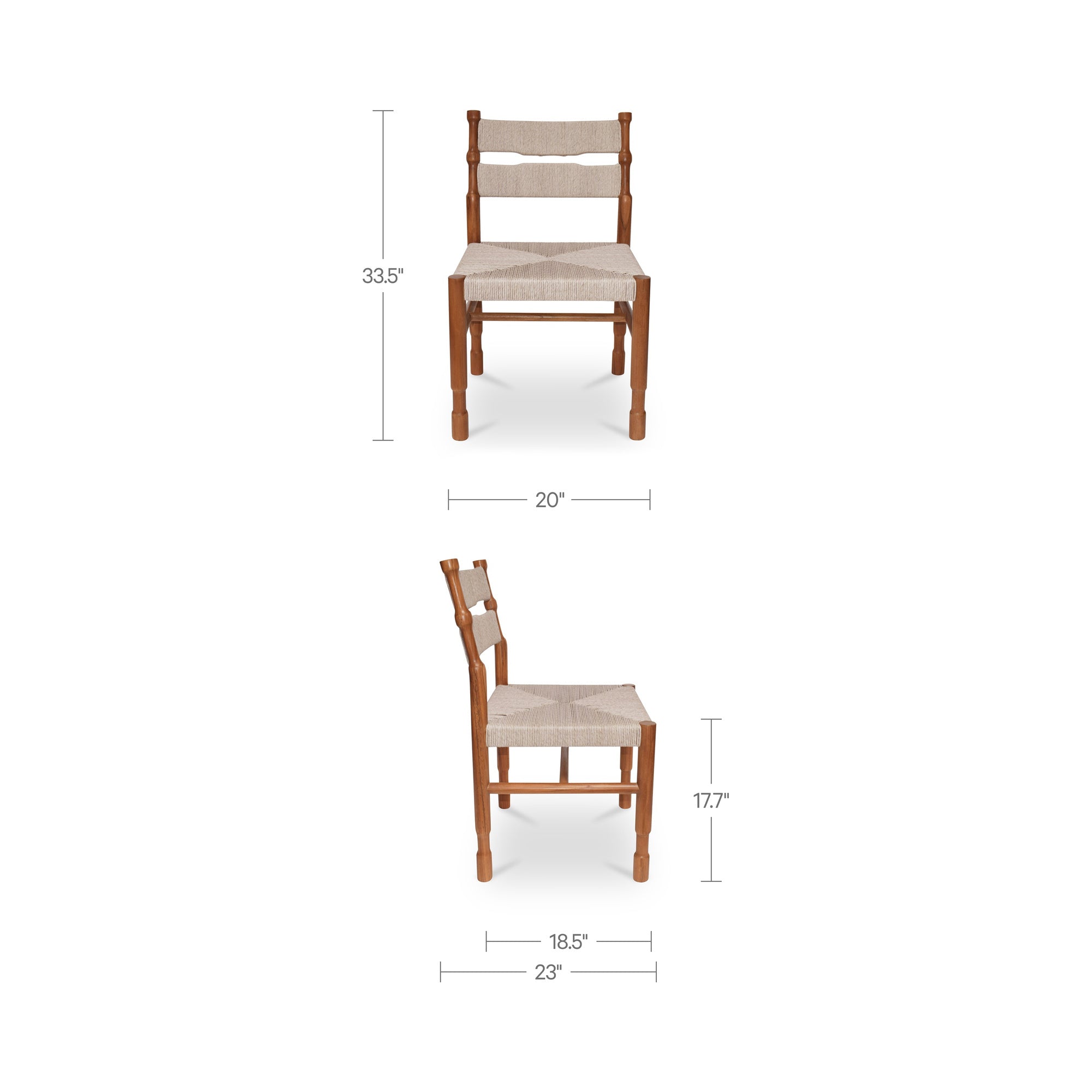 Moe's Home Raf Outdoor Dining Chair Natural - Set of Two