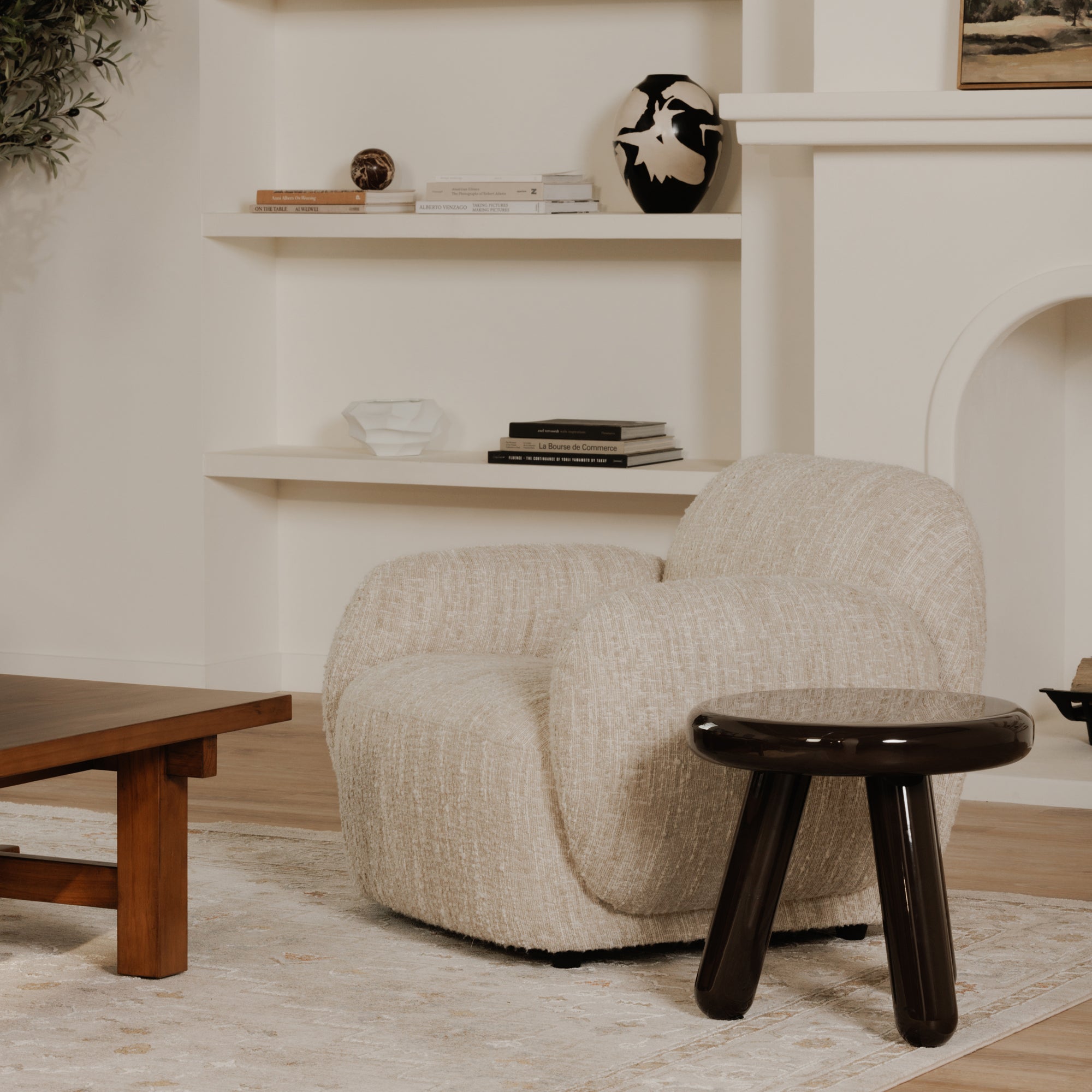 Moe's Home Joy Accent Table Dark Brown Lacquer