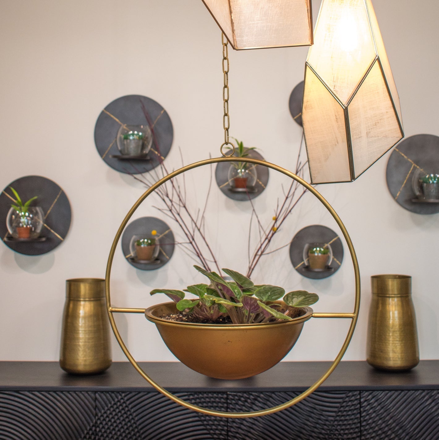 LH Home Earth Wind & Fire Hanging Pots (Set of 2)