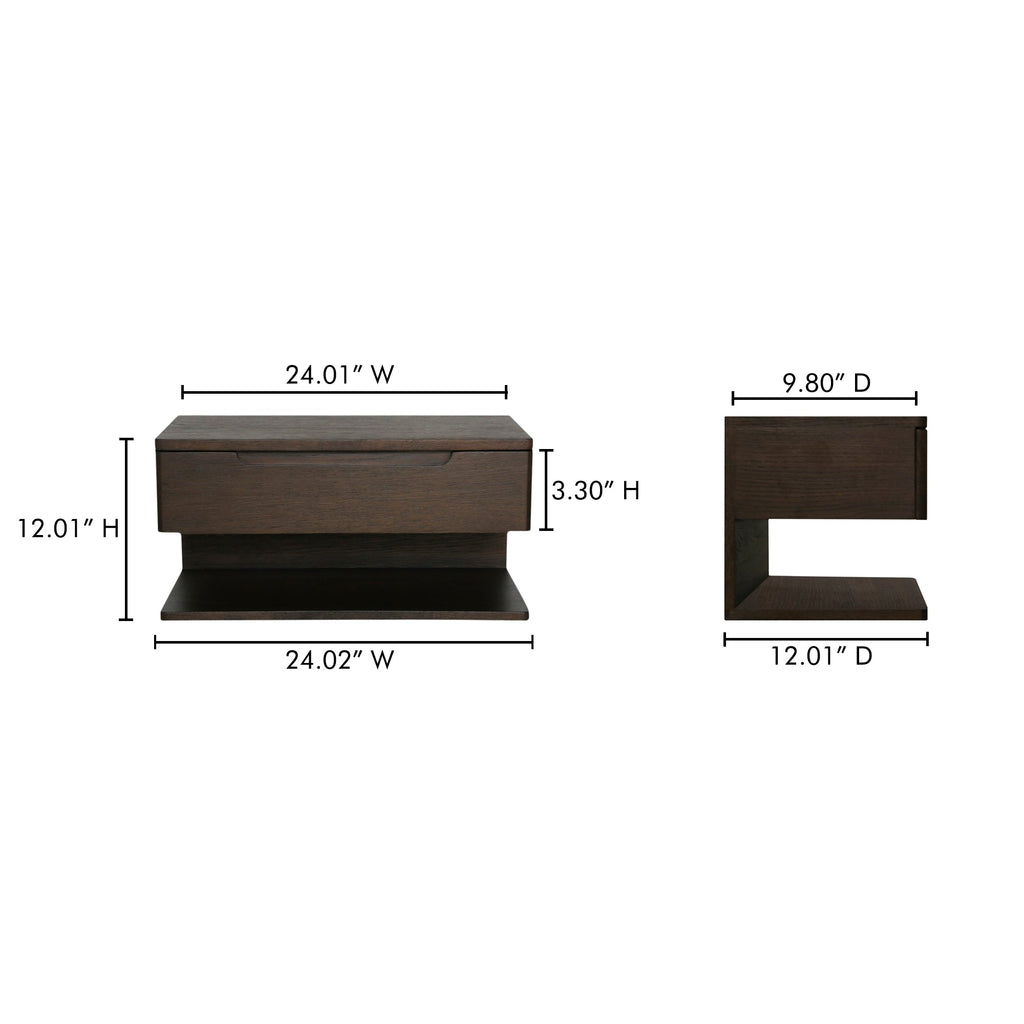 Moe's Home Jonah Floating Nightstand Dark Brown