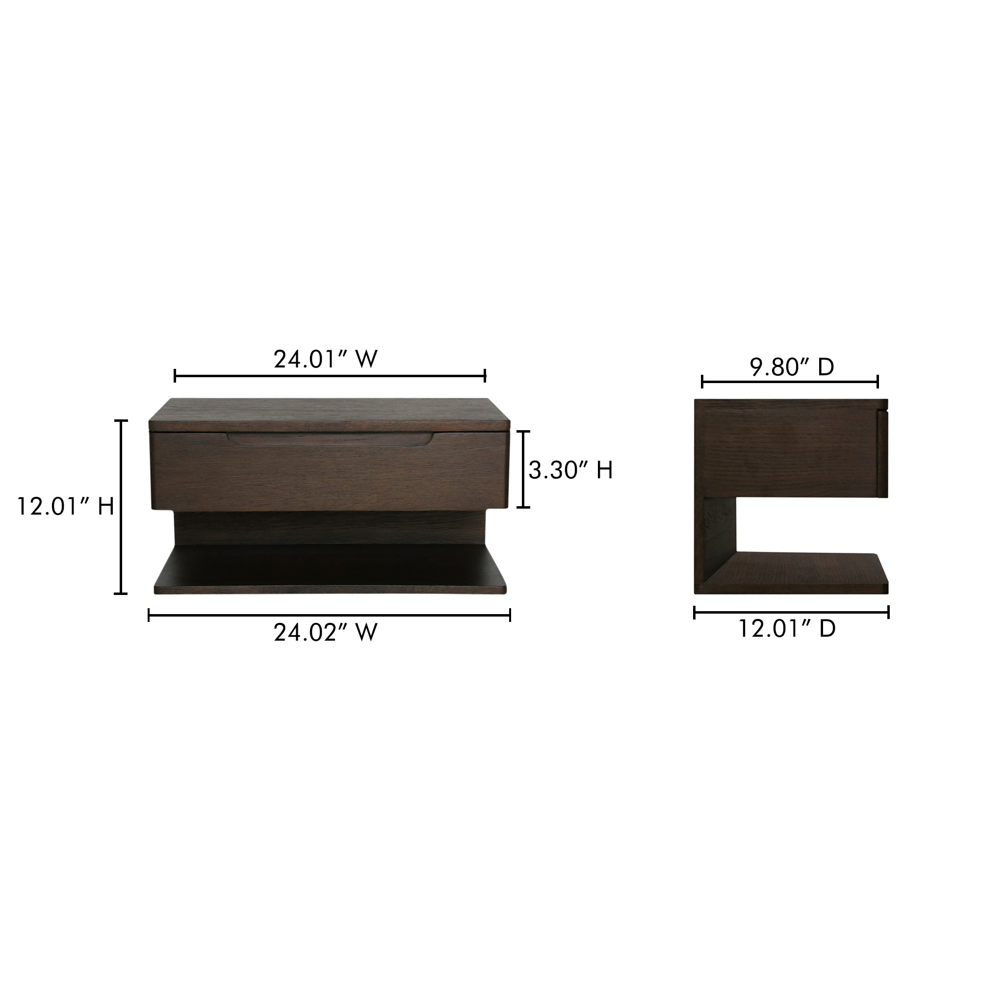 Moe's Home Jonah Floating Nightstand Dark Brown