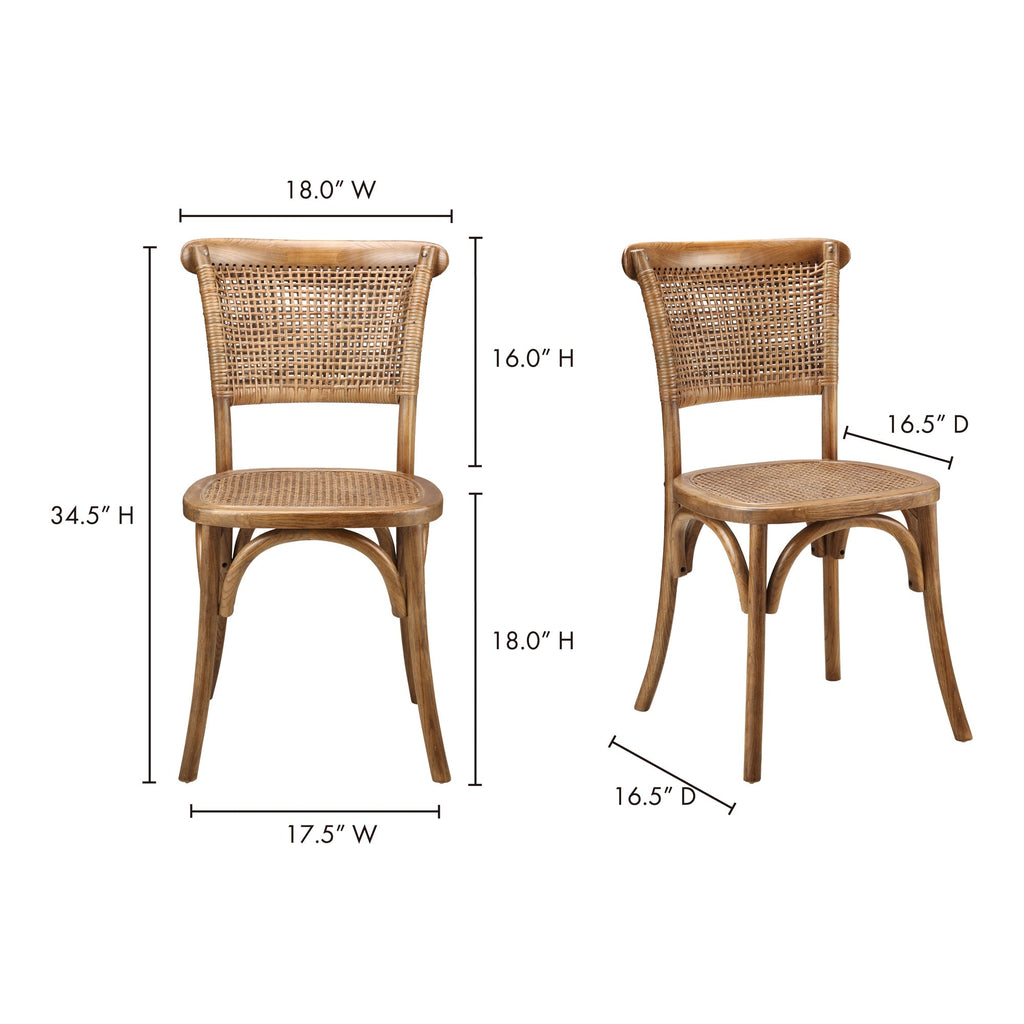 Moe's Home Churchill Dining Chair Light Brown - Set of Two