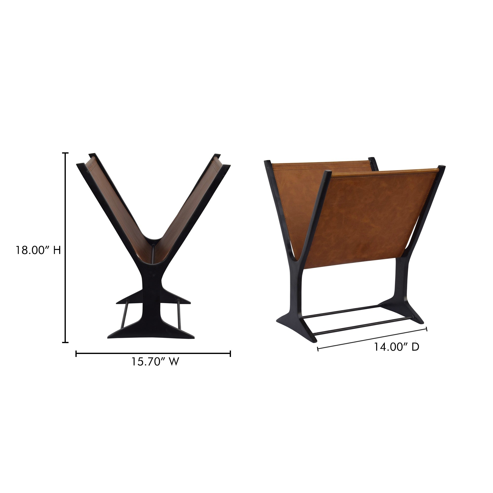 Moe's Home Ziff Magazine Holder Light Brown