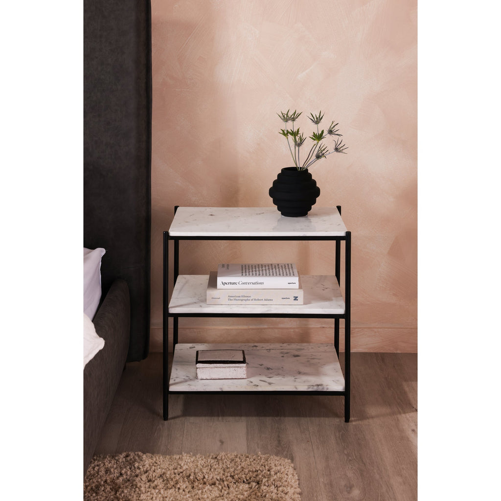 Moe's Home Trine Nightstand White Marble