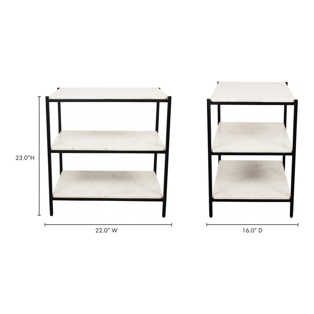Moe's Home Trine Nightstand White Marble