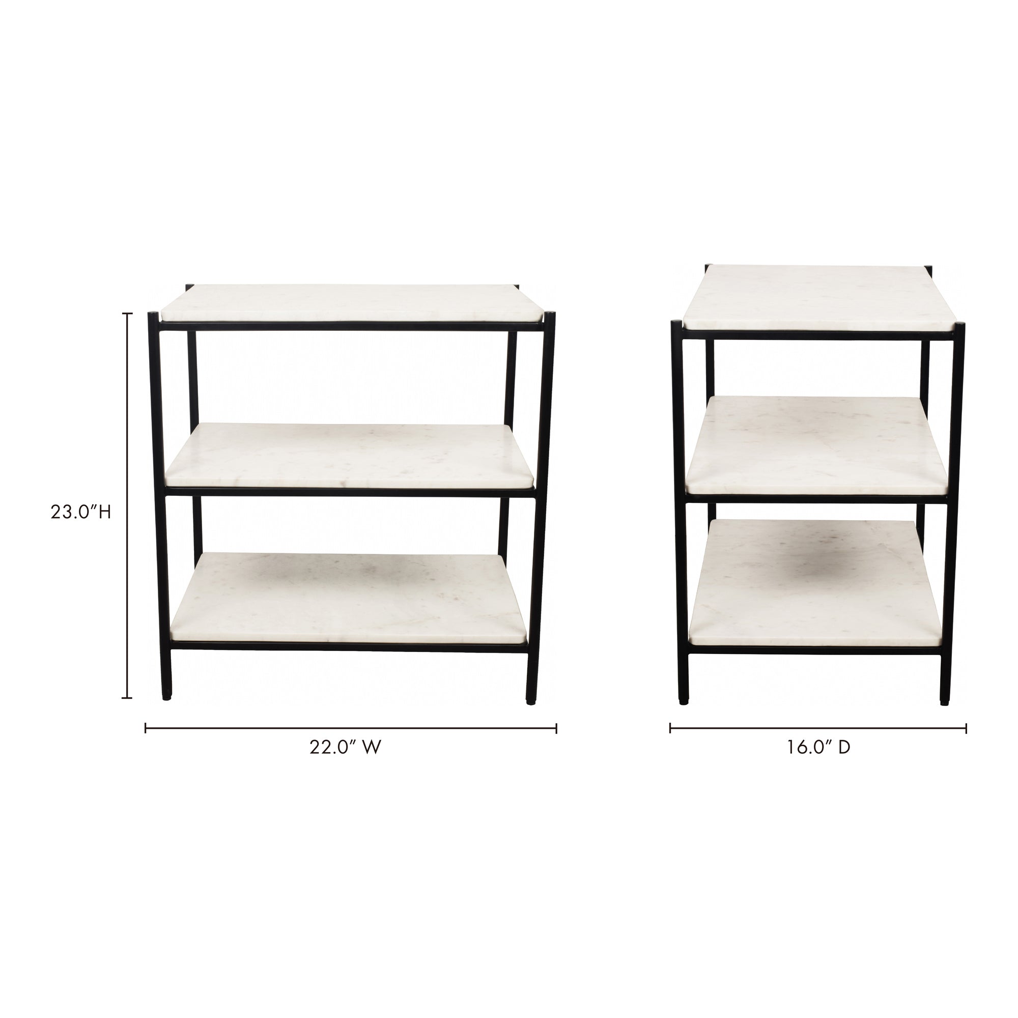 Moe's Home Trine Nightstand White Marble