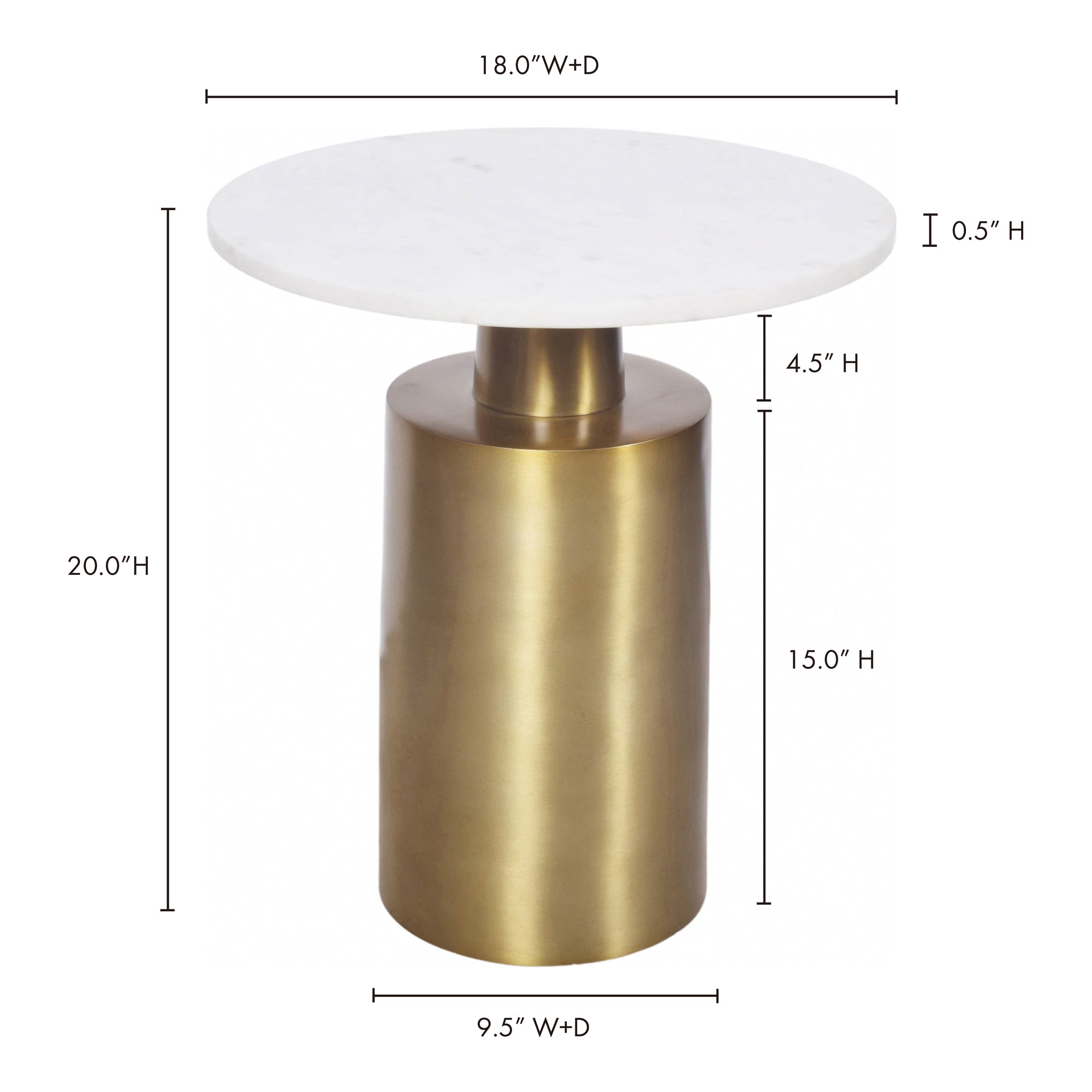 Moe's Home France Accent Table Gold