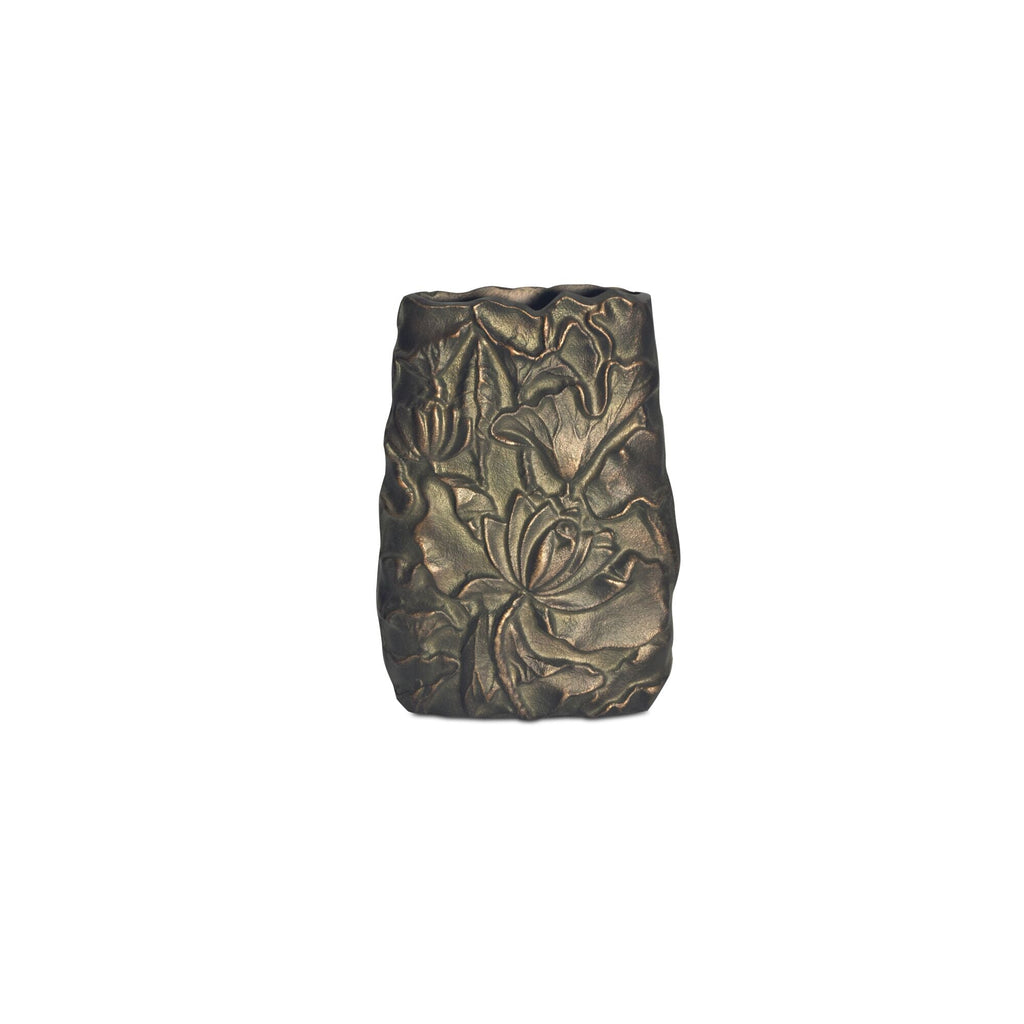 Moe's Home Sabine Cast Aluminum Vase Antique Brass