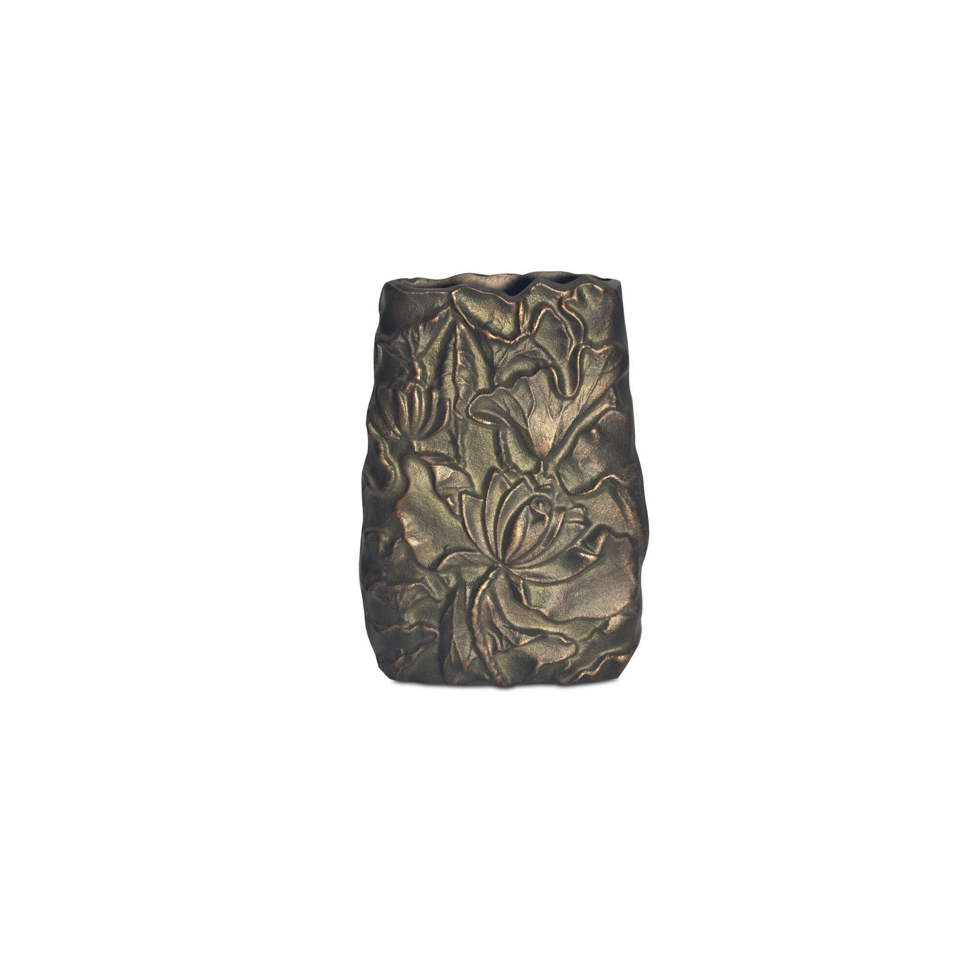 Moe's Home Sabine Cast Aluminum Vase Antique Brass