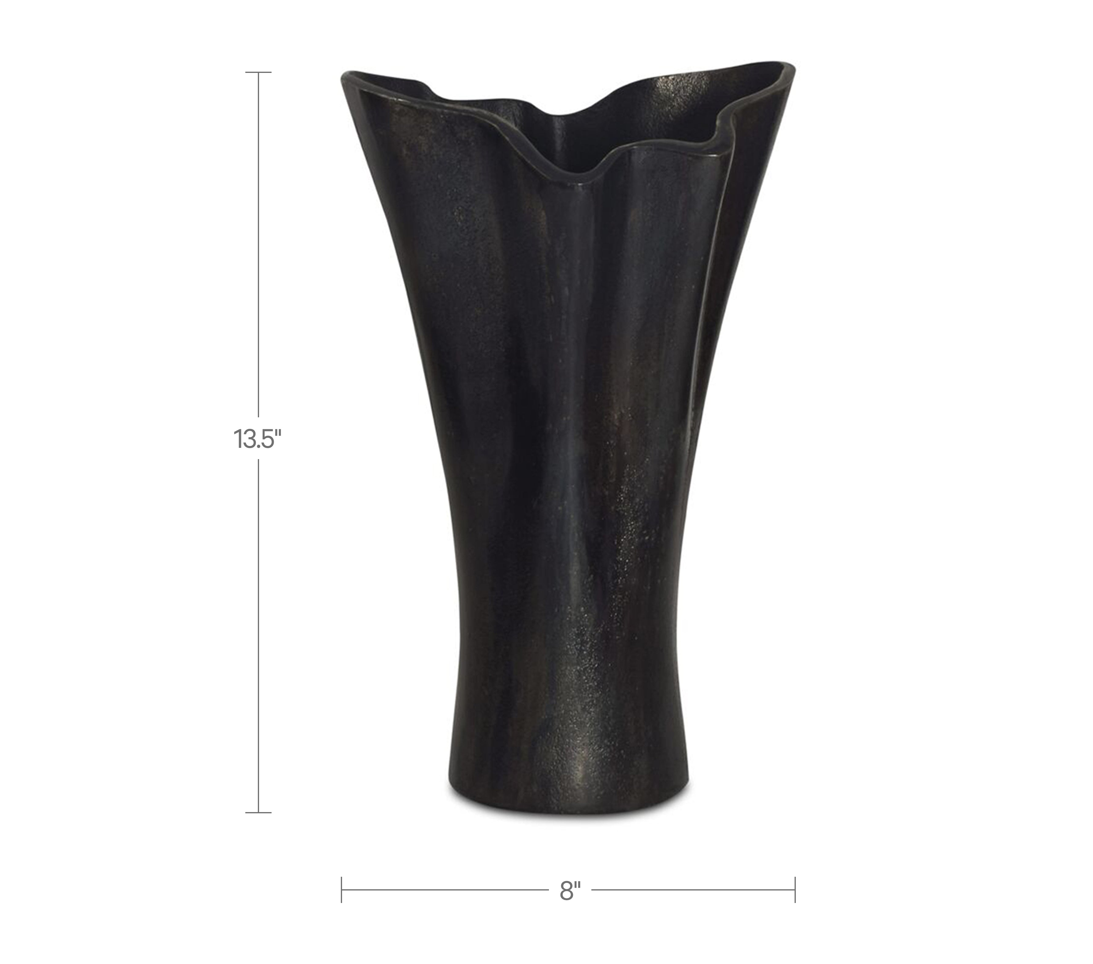 Moe's Home Yeri Cast Aluminum Vase Black