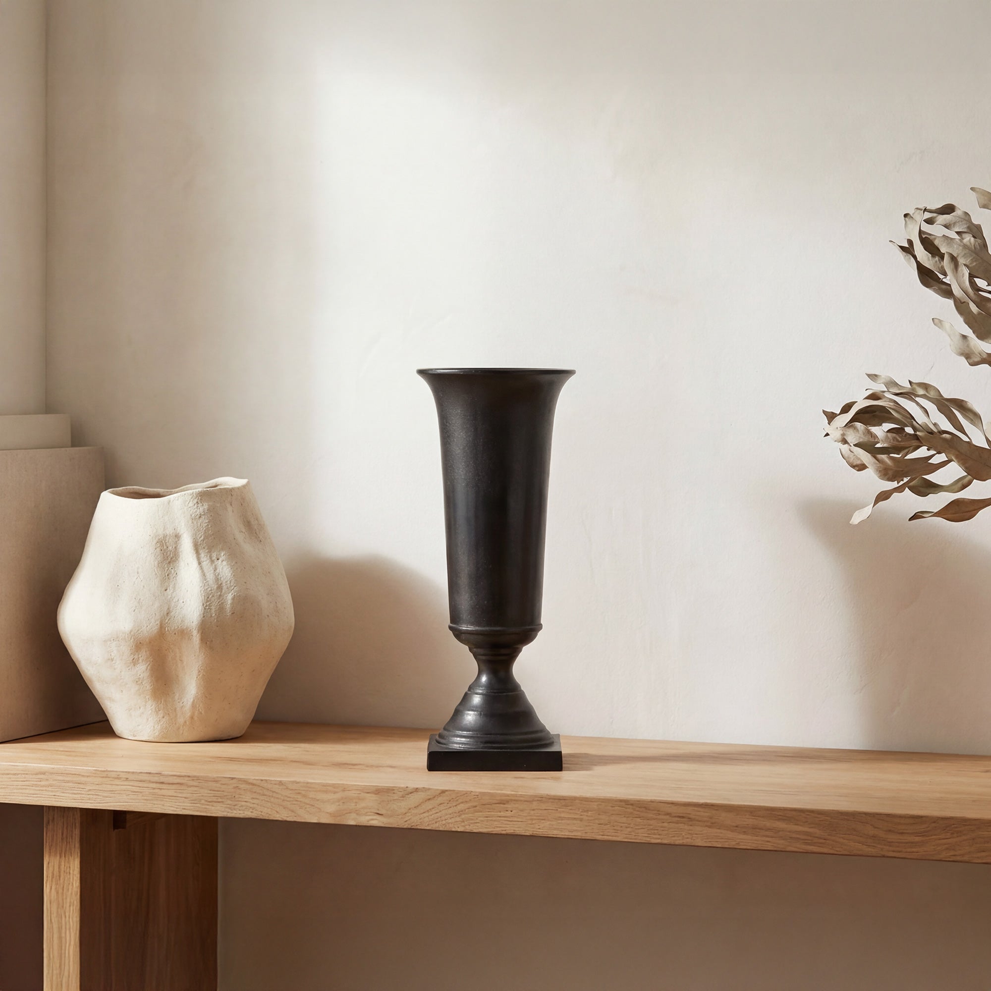 Moe's Home Cassia Cast Aluminum Vase Black