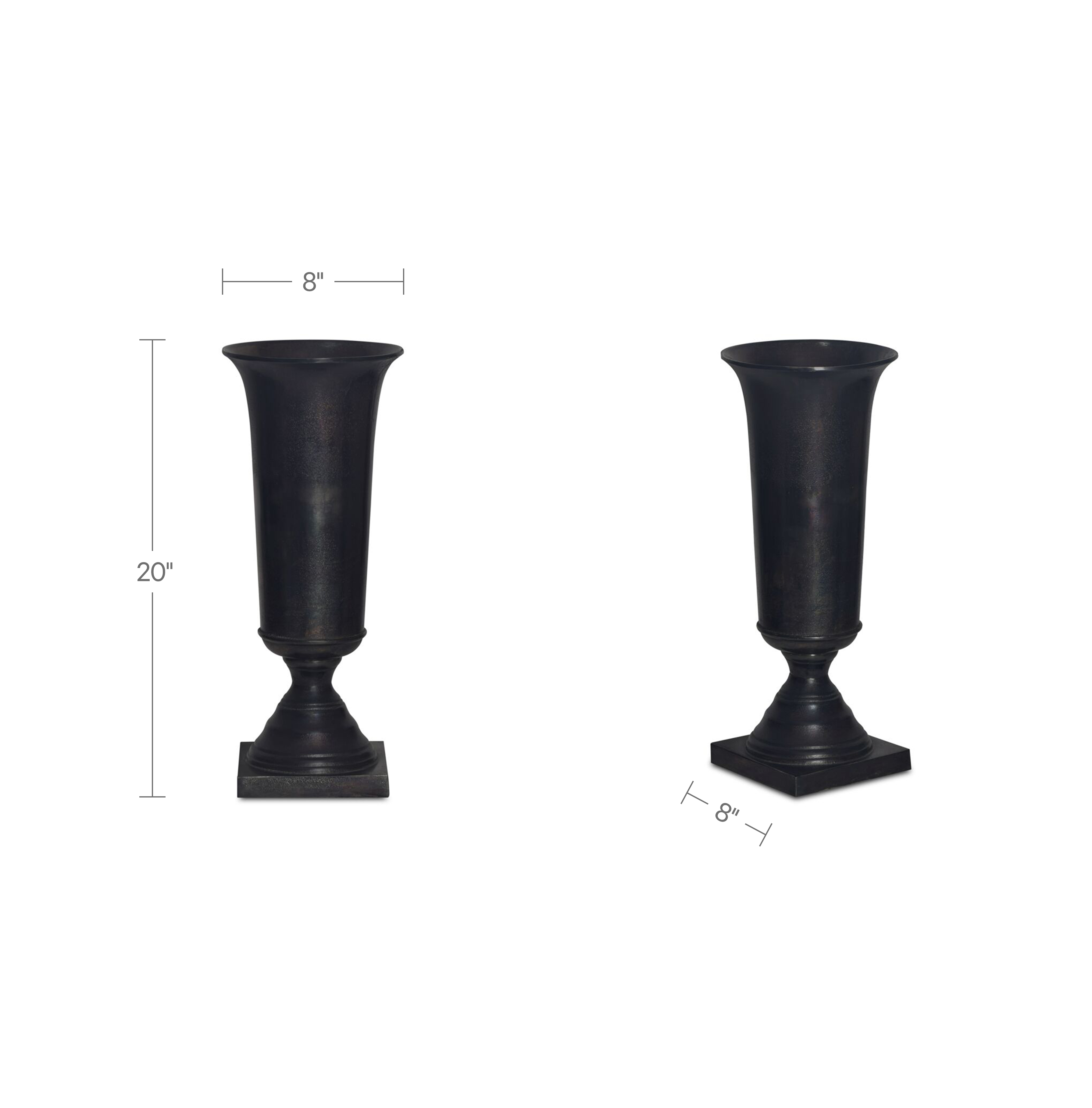 Moe's Home Cassia Cast Aluminum Vase Black