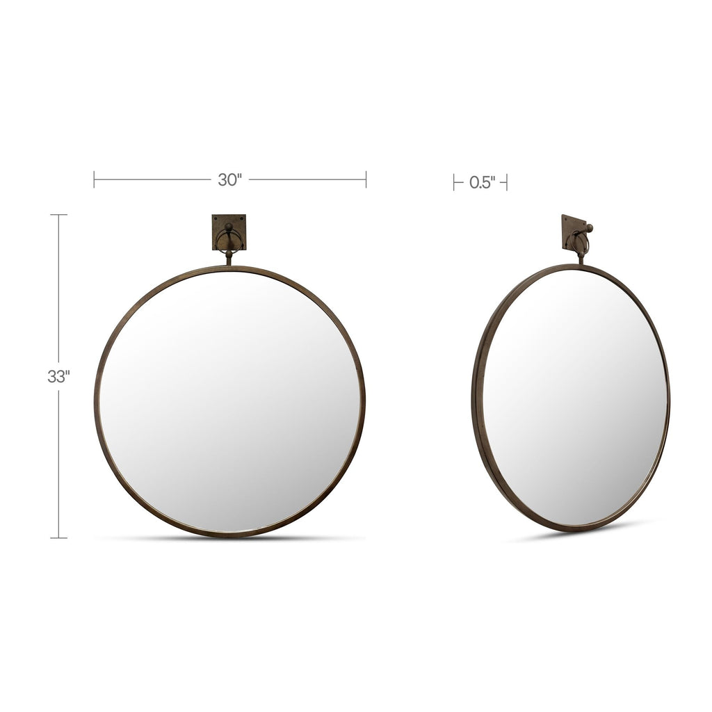 Moe's Home Cameo Mirror Aged Brass
