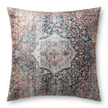 Loloi FP0008 Red / Navy Vintage Medallion Machine-Woven Polyester Floor Pillow
