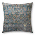 Loloi FP0010 Lagoon / Brown Machine-Woven Polyester Floor Pillow