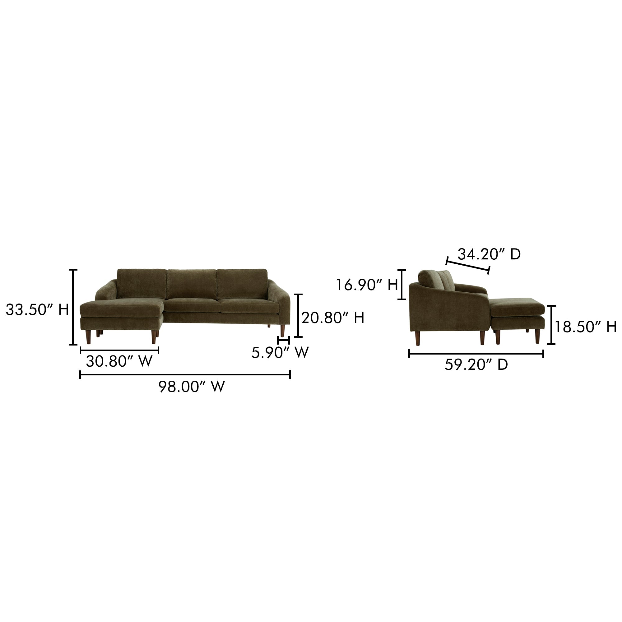Moe's Home Quinn Sectional