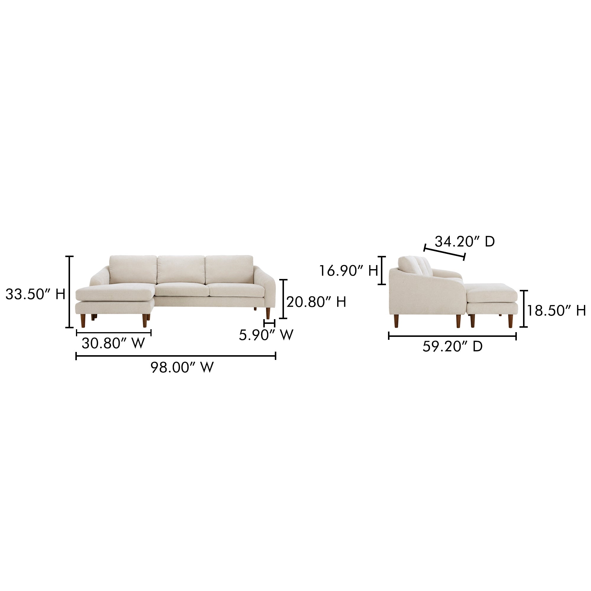 Moe's Home Quinn Sectional