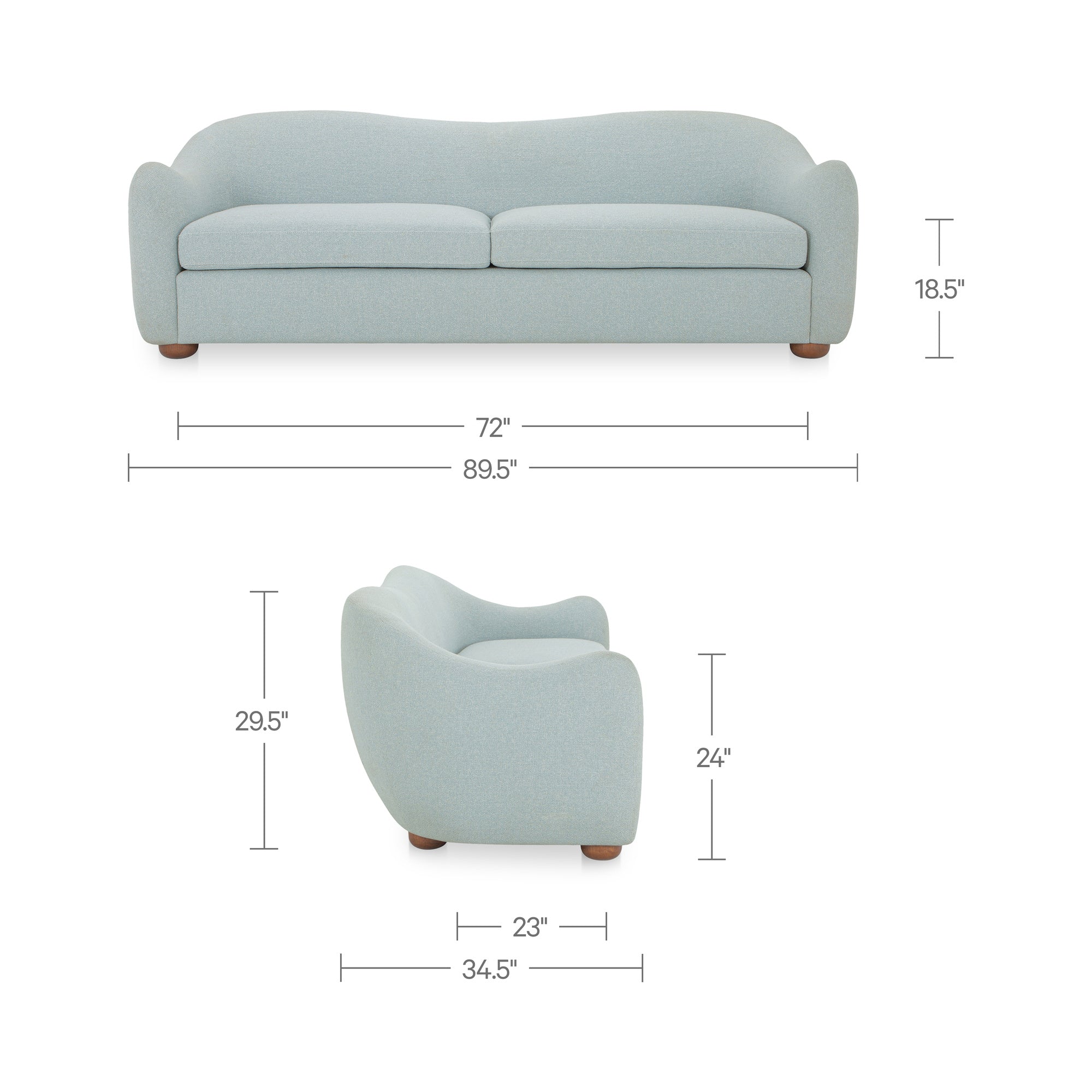 Moe's Home Bria Sofa Light Blue