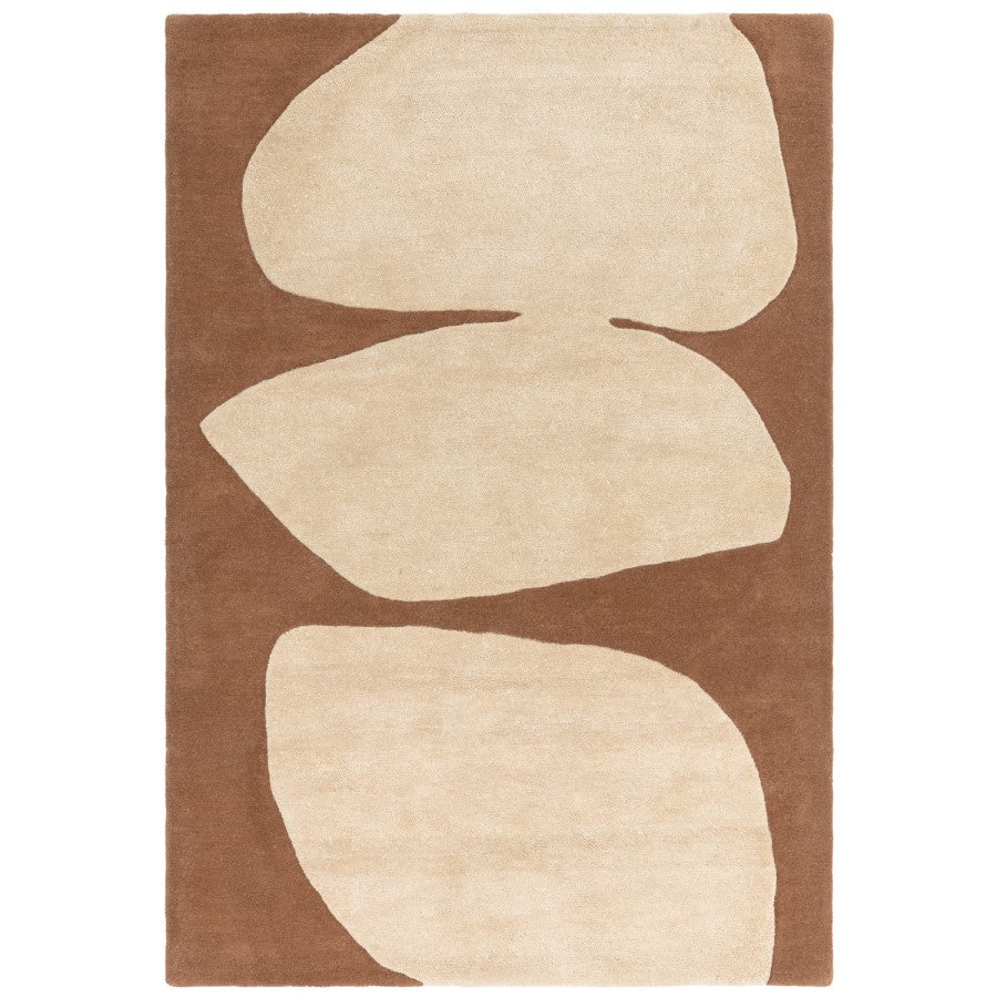 Rust Rug 170 x 120 cm – Modern Collage Design Area Rug for Living Room – Canvas
