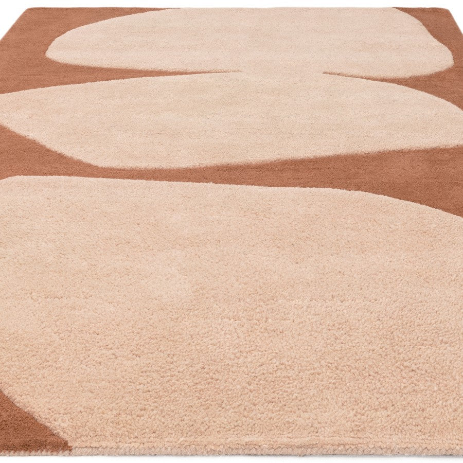 Rust Rug 170 x 120 cm – Modern Collage Design Area Rug for Living Room – Canvas