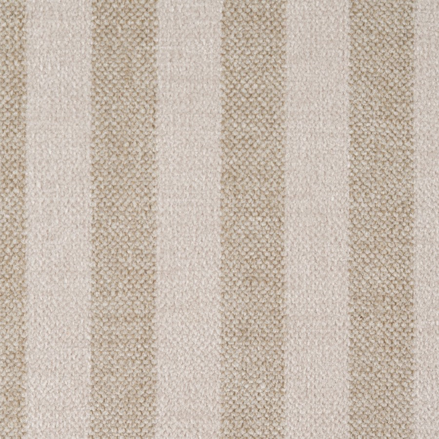 Farrow Double Ottoman Bed in Beige Striped Chenille with Curved Headboard