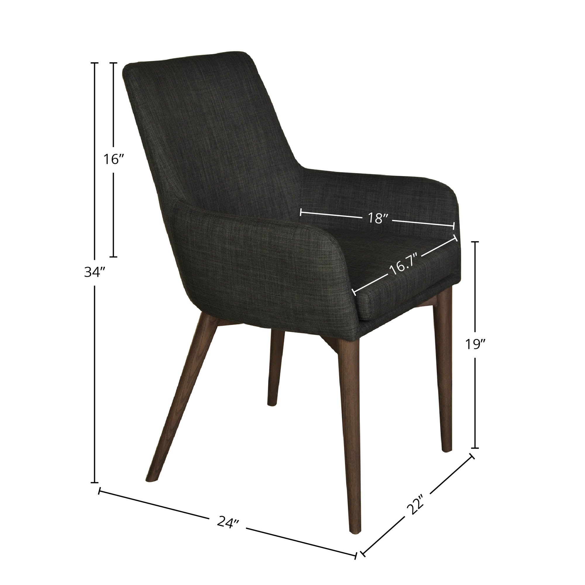 LH Home Fritz Arm Dining Chair (Set of 2)