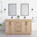 Chester 60" Double Sink Solid-Wood Vanity with Quartz Countertop