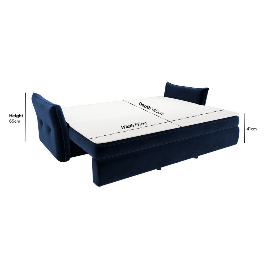 Velvet Futon Sofa Bed with Storage 3 Seater Convertible Sleeper for Modern UK Homes