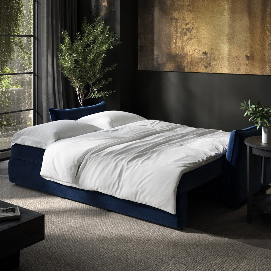 Velvet Futon Sofa Bed with Storage 3 Seater Convertible Sleeper for Modern UK Homes