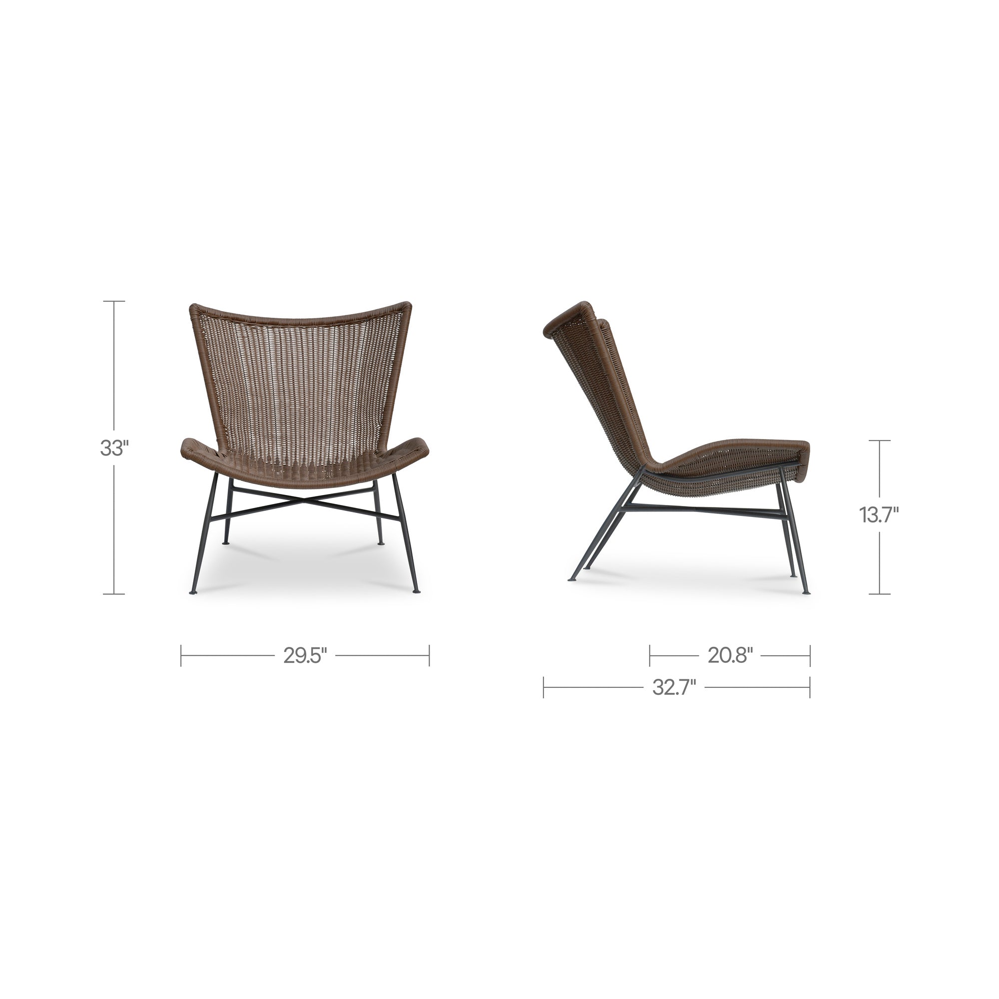 Moe's Home Paige Outdoor Accent Chair Brown