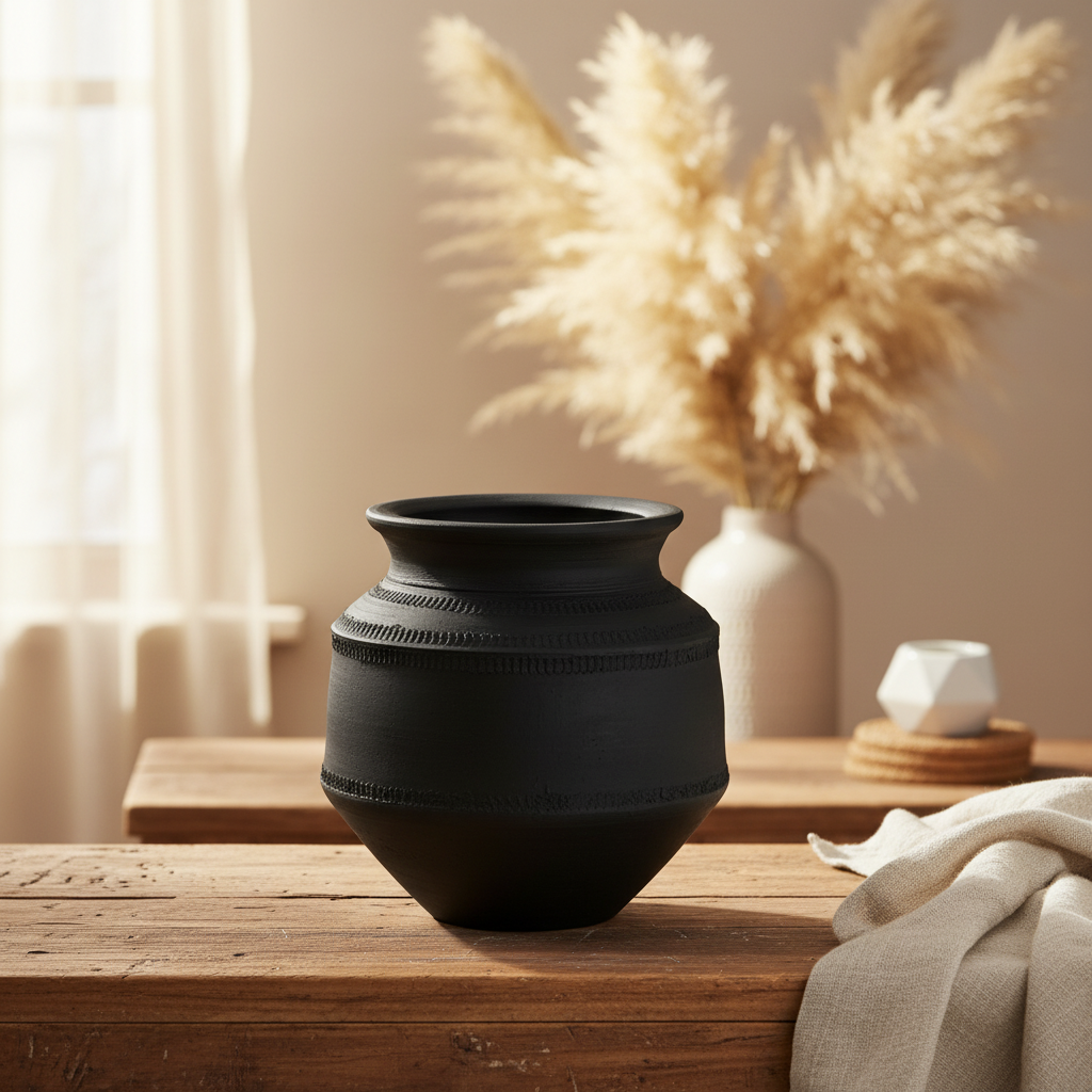 Moe's Home Astra Vessel Black Terracotta