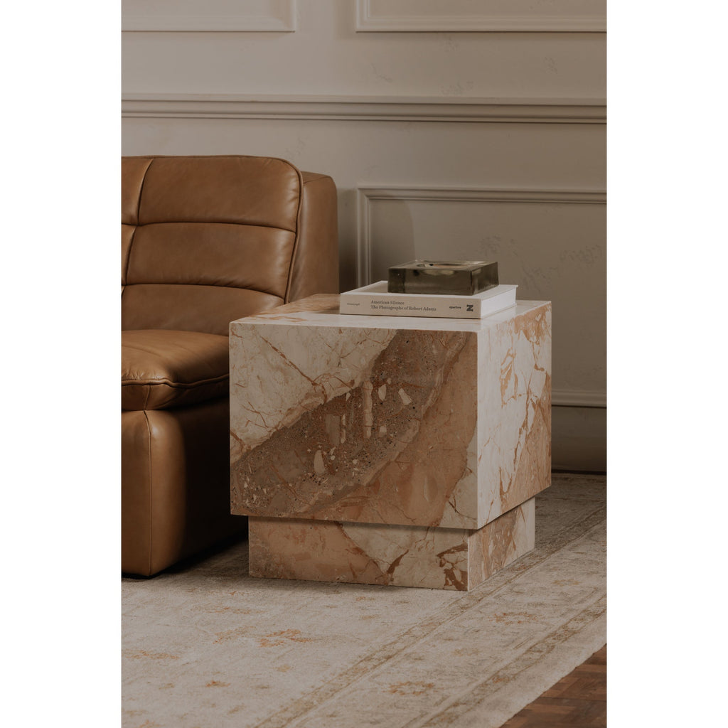 Moe's Home Layla Side Table Breccia Marble