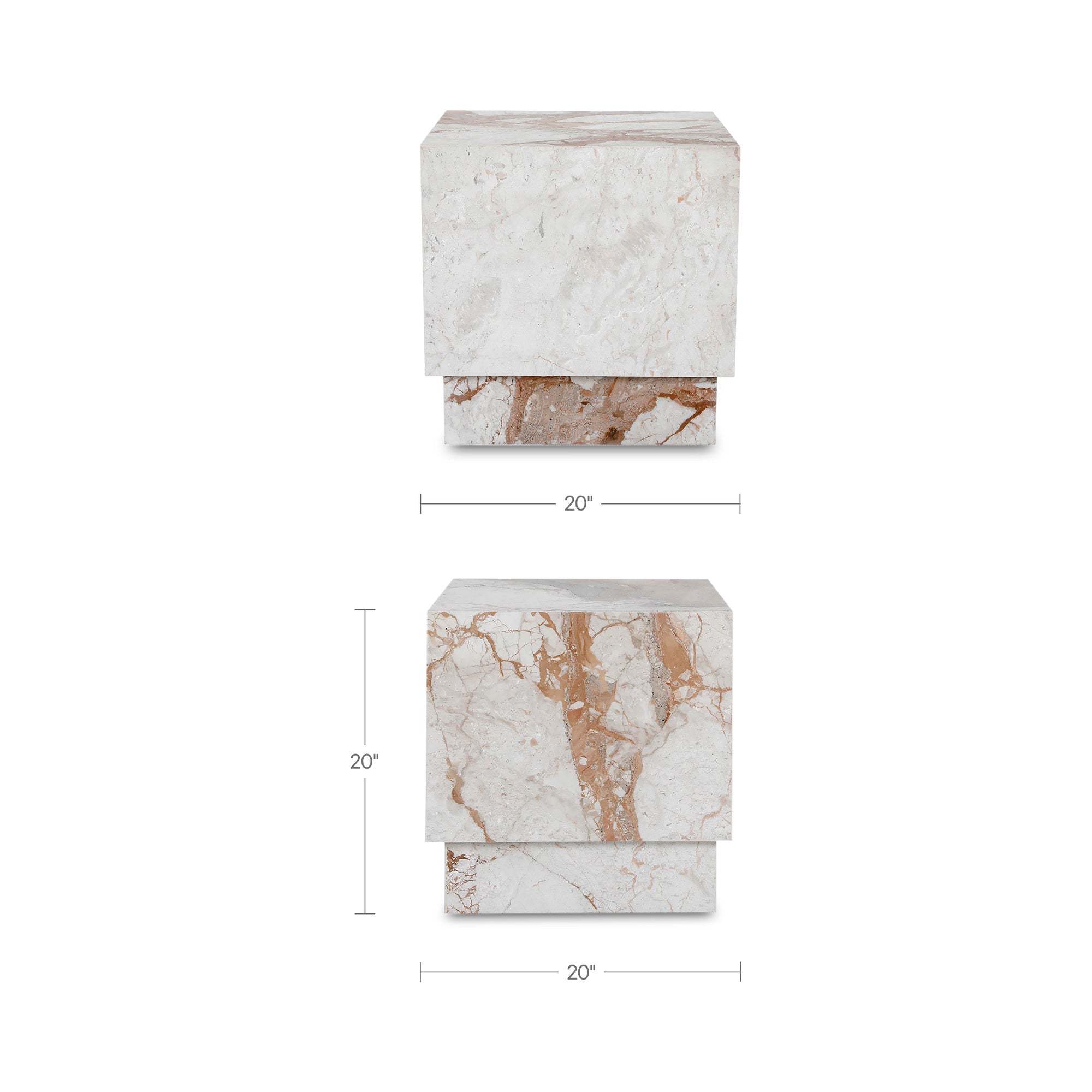 Moe's Home Layla Side Table Breccia Marble