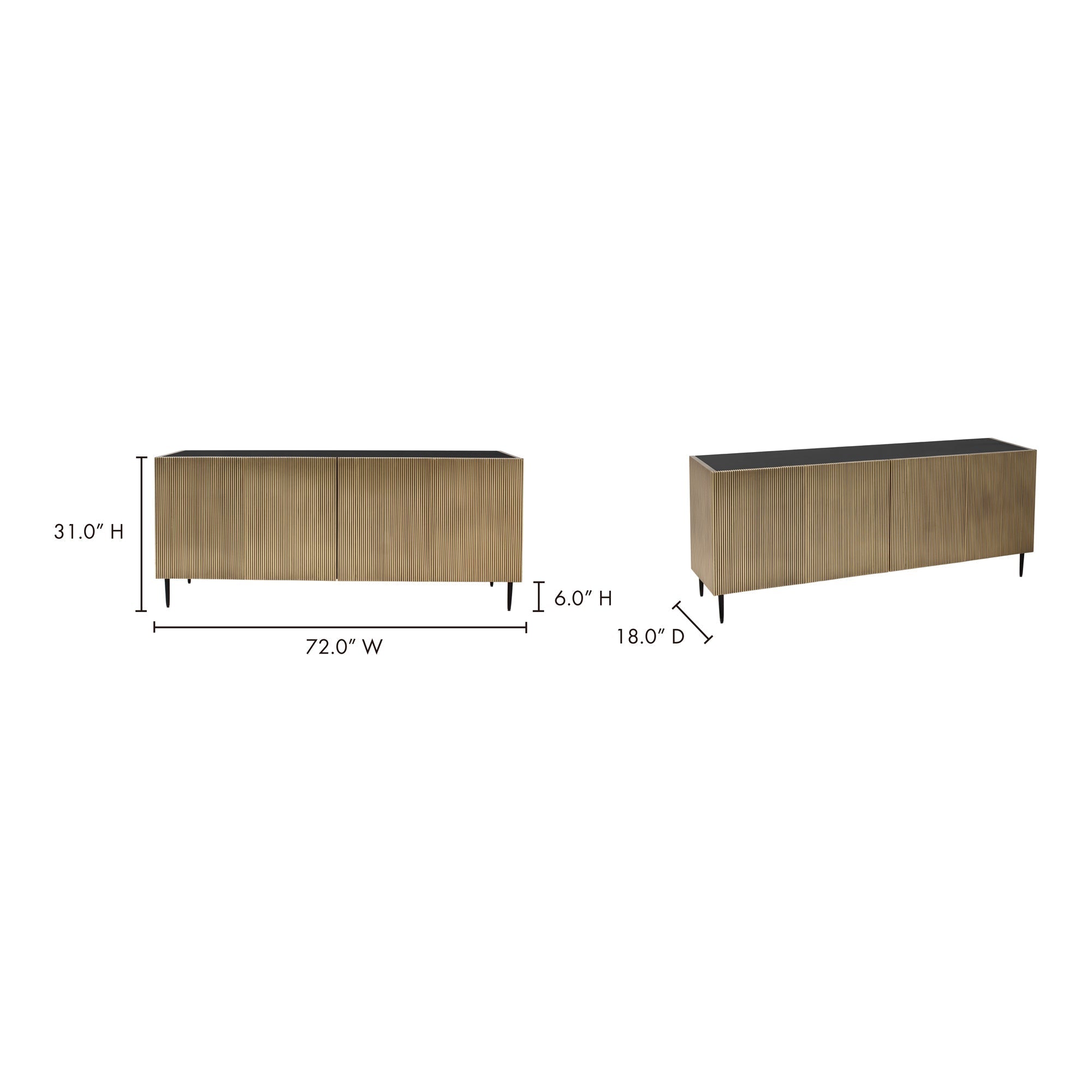 Moe's Home Brogan Sideboard Antique Brass