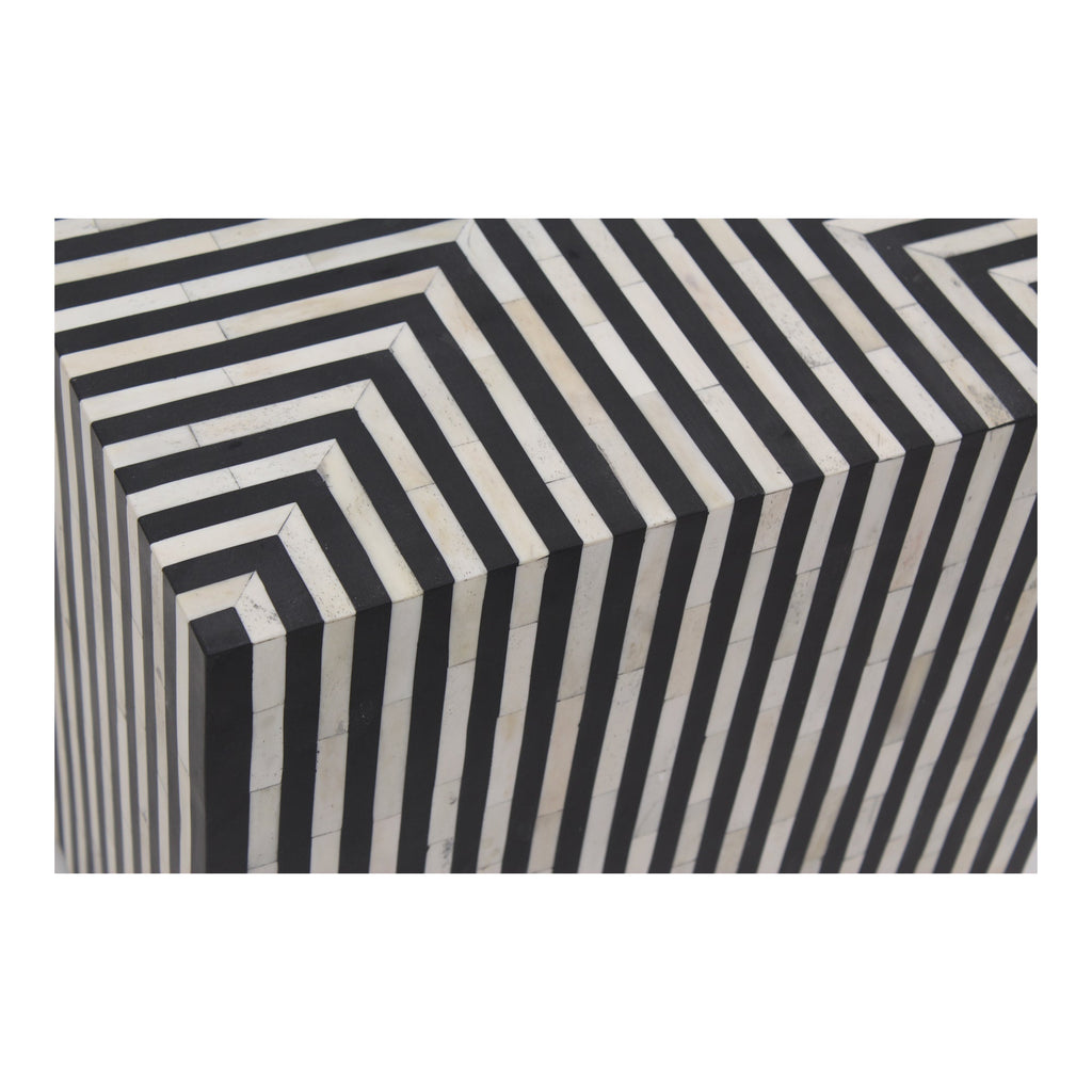 Moe's Home Terning Side Table Black and White