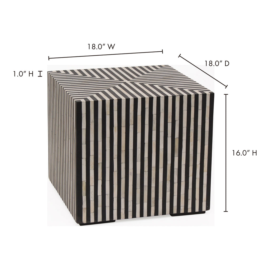 Moe's Home Terning Side Table Black and White
