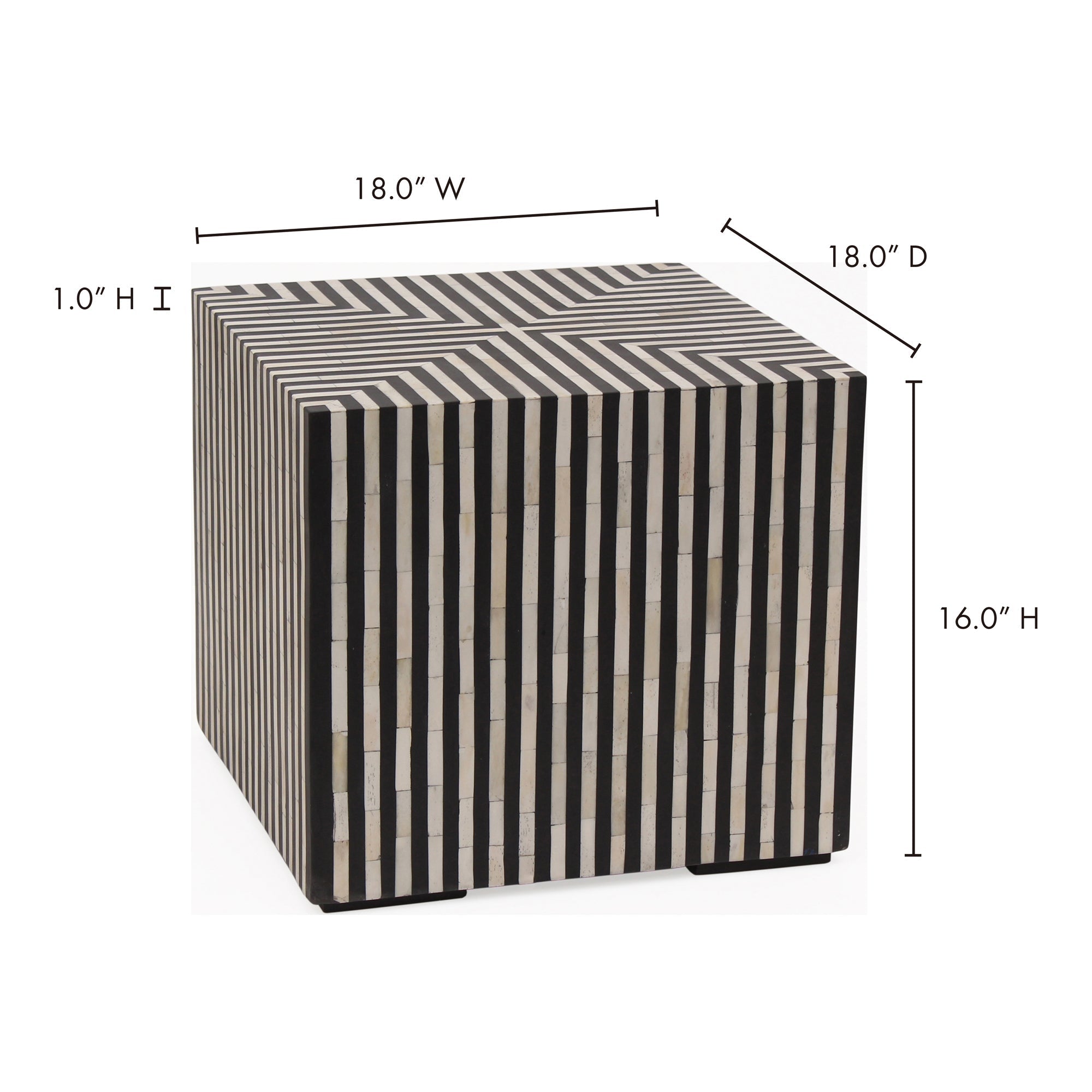 Moe's Home Terning Side Table Black and White