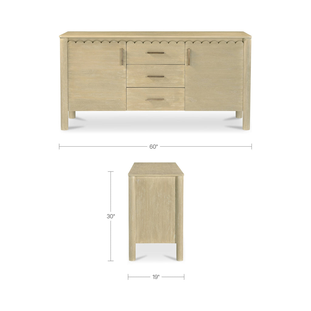 Moe's Home Wiley 3 Drawer Sideboard Vintage