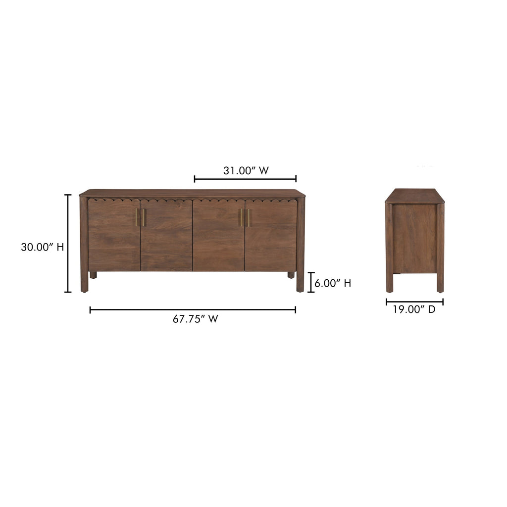 Moe's Home Wiley 4 Door Sideboard Vintage