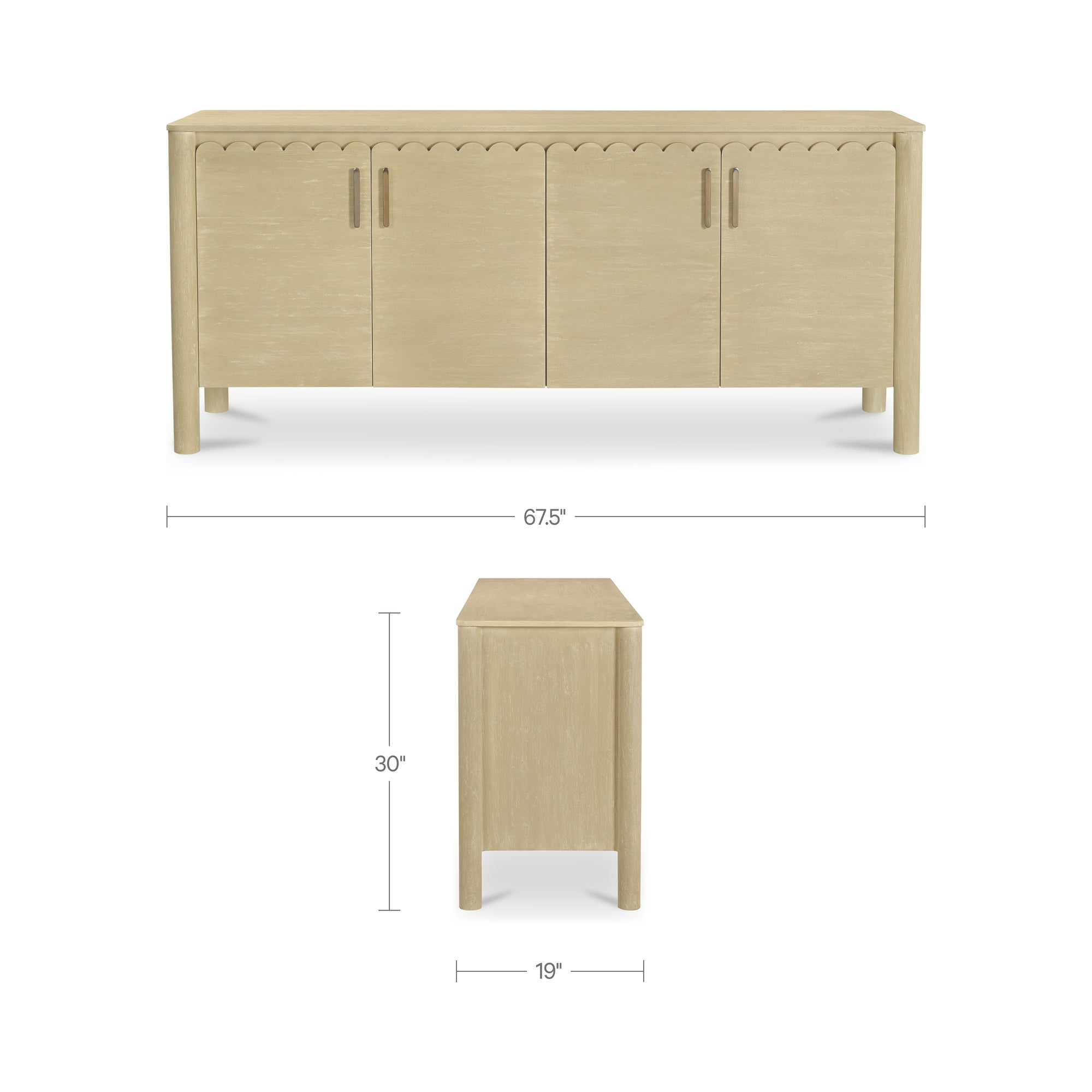 Moe's Home Wiley 4 Door Sideboard Vintage
