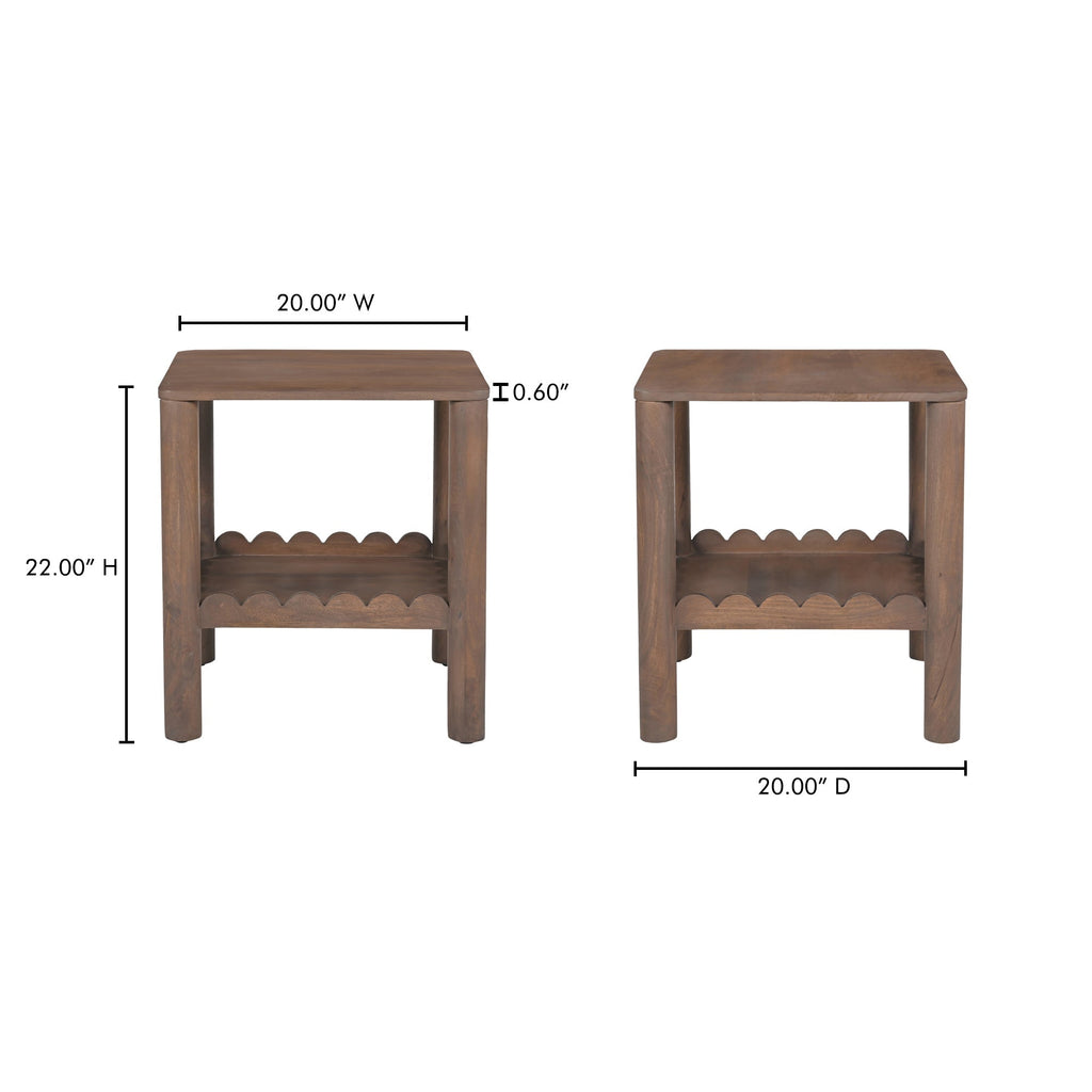 Moe's Home Wiley Side Table Vintage Brown