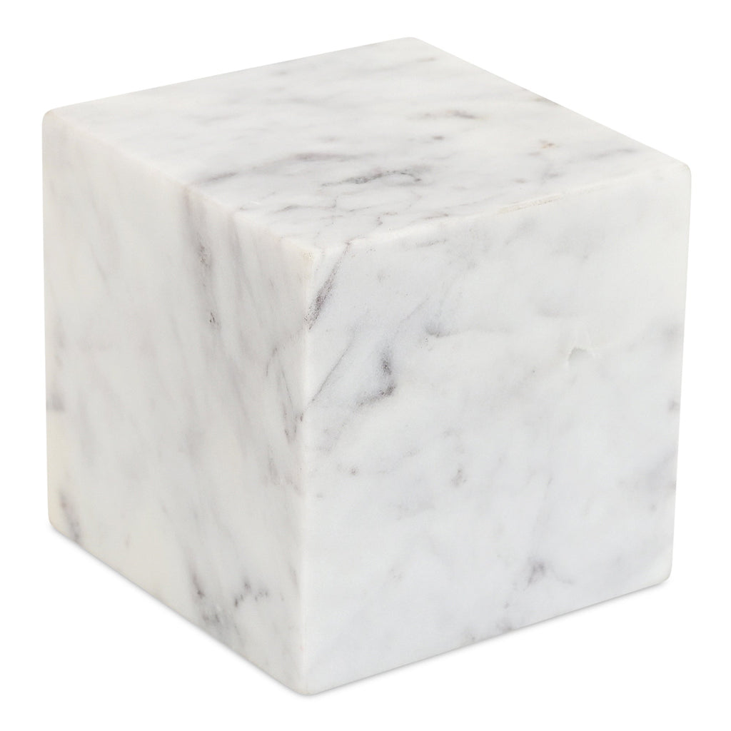 Moe's Home Cora Cube Tabletop Accent Banswara Purple White Marble