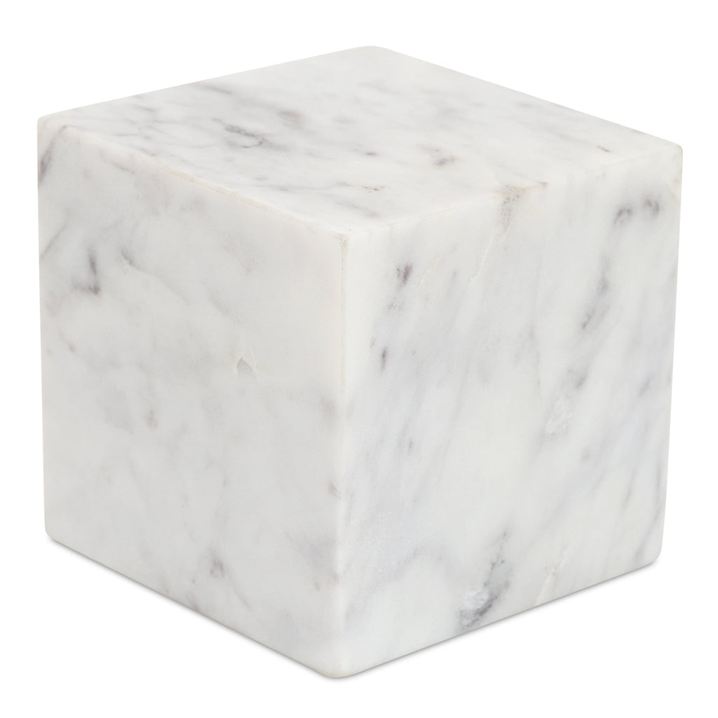Moe's Home Cora Cube Tabletop Accent Banswara Purple White Marble