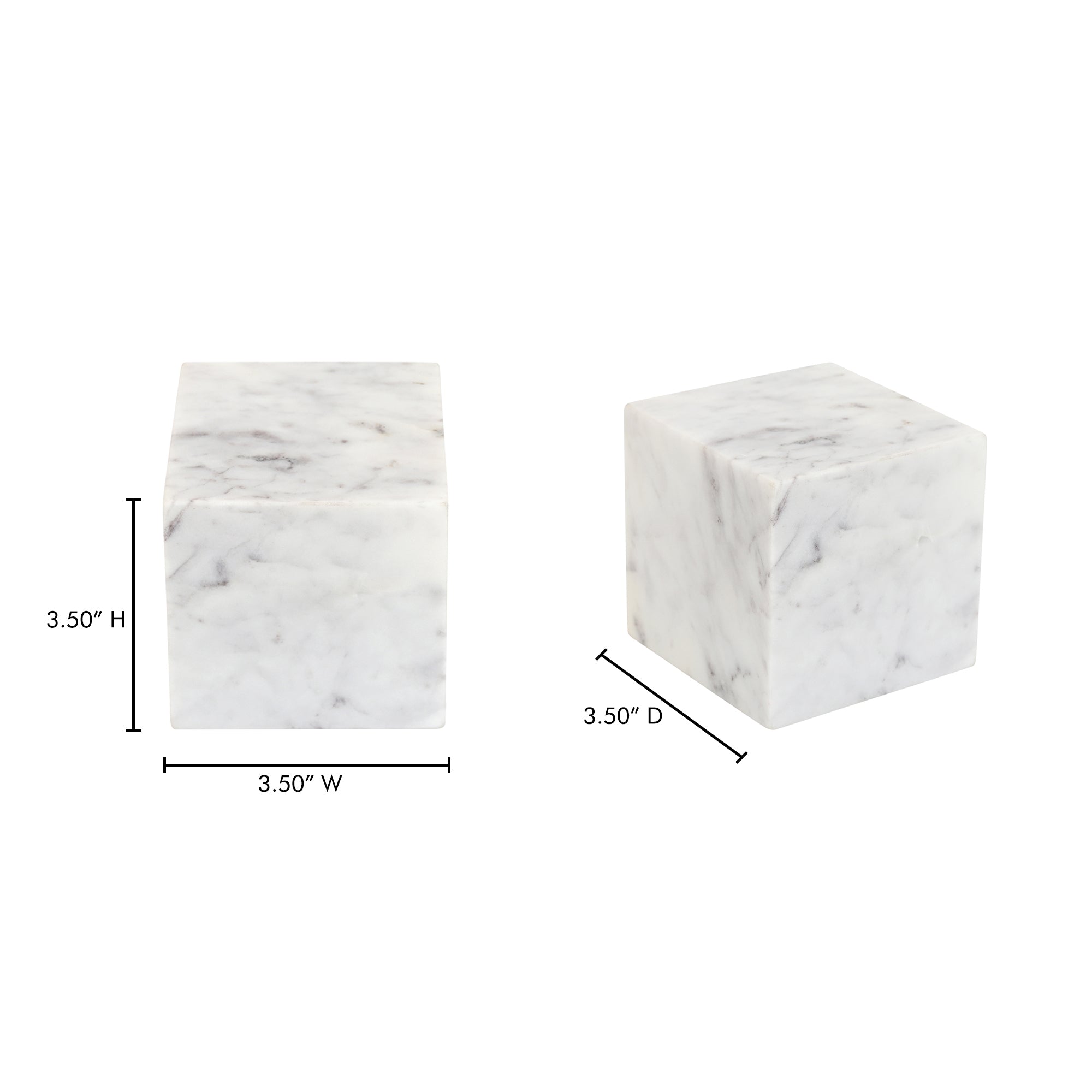 Moe's Home Cora Cube Tabletop Accent Banswara Purple White Marble