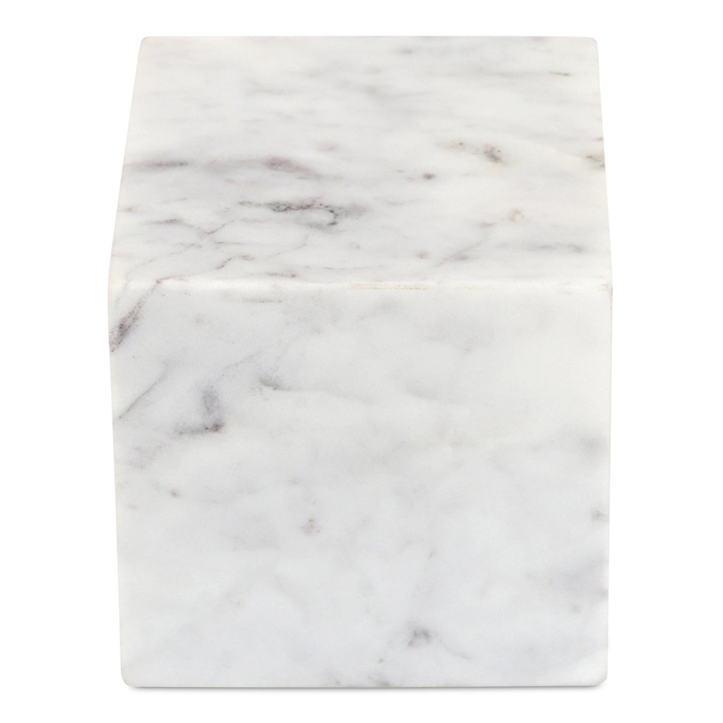 Moe's Home Cora Cube Tabletop Accent Banswara Purple White Marble