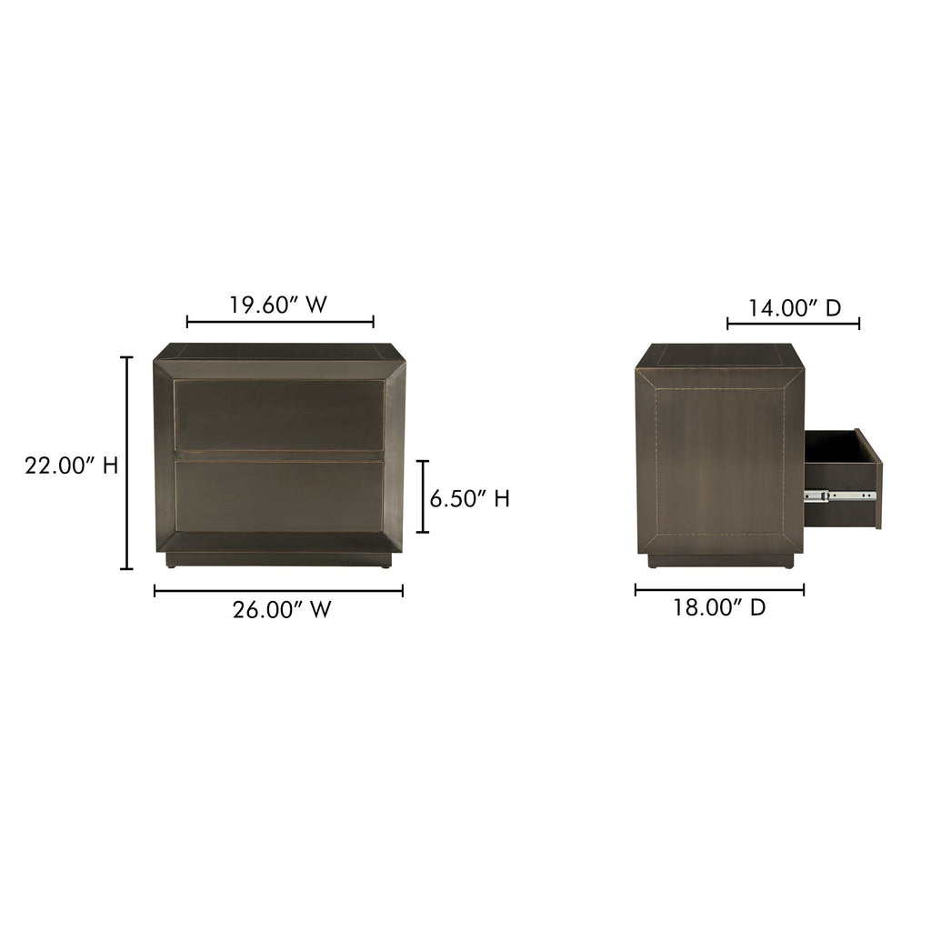 Moe's Home Dawson Nightstand Deep Bronze