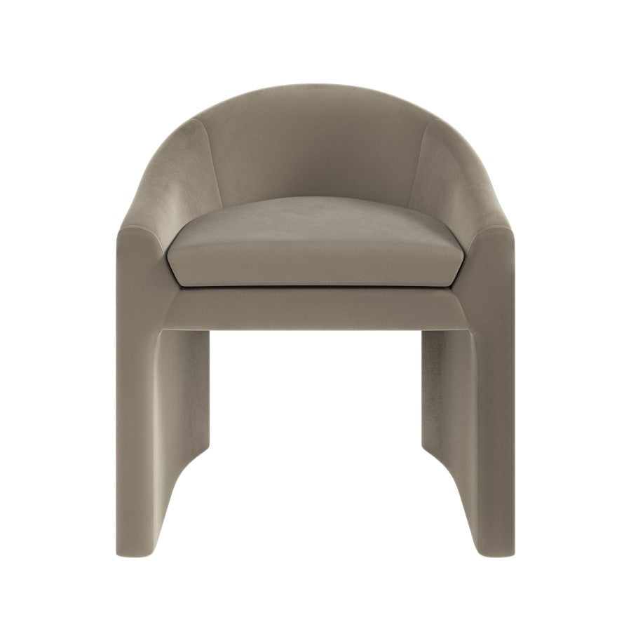 Kelsey Mink Velvet Curved Accent Chair