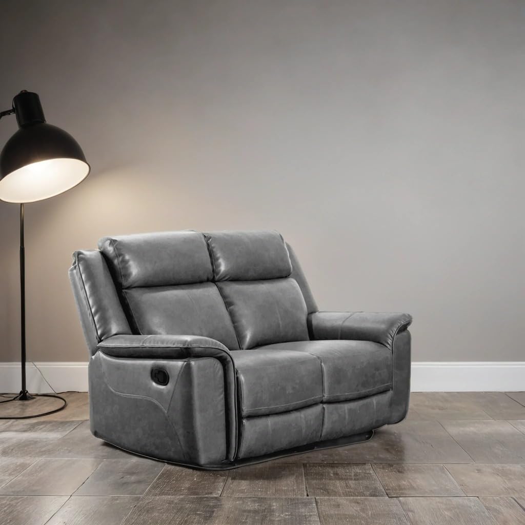 Toronto 3+2 Seater Reclining Leather Sofa Set – Manual Recliners – Leathaire Upholstery – Padded Arms – Living Room Sofas