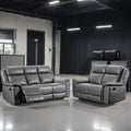 Toronto 3+2 Seater Reclining Leather Sofa Set – Manual Recliners – Leathaire Upholstery – Padded Arms – Living Room Sofas